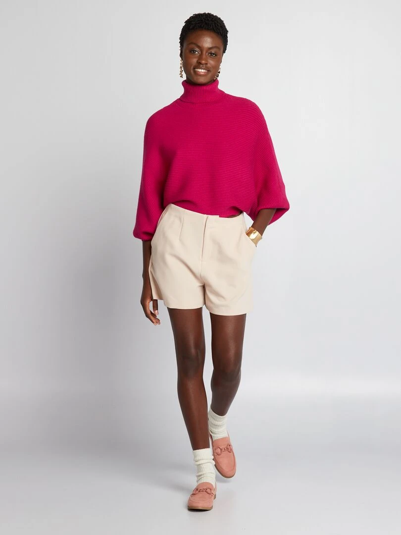 Pull en maille chauve souris Rouge