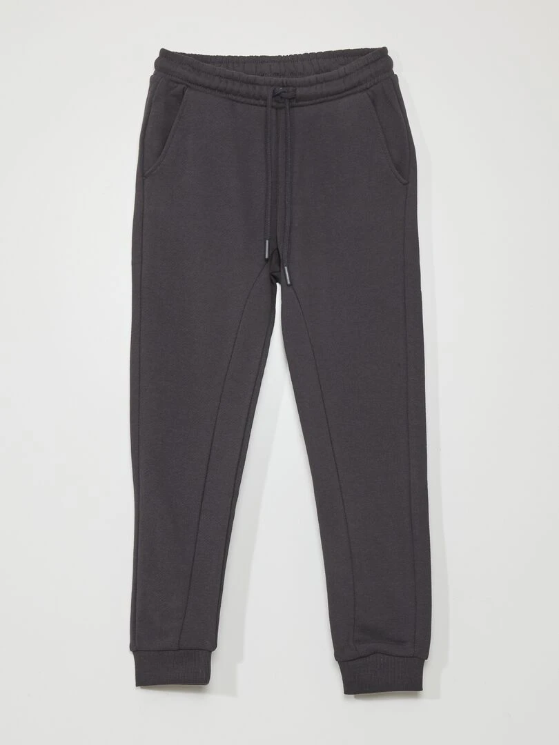 Pantalon jogging en french terry avec coutures Noir