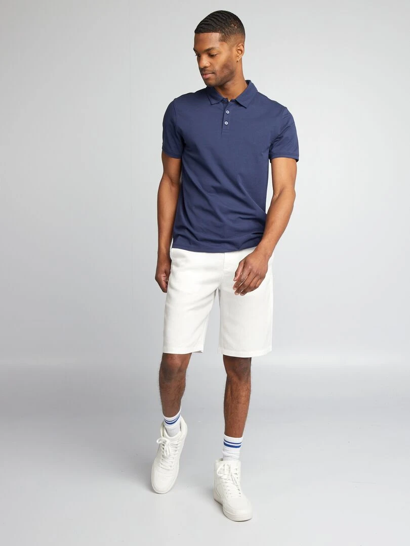 Polo stretch slim fit Bleu marine