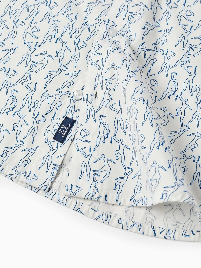 Chemise À Manches Courtes En Coton Pour Adulte 'You&Me' manches courtes PICASSO   Bleu