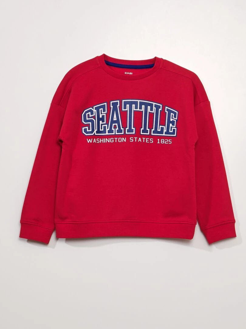 Sweat imprimé ville américaine Rouge