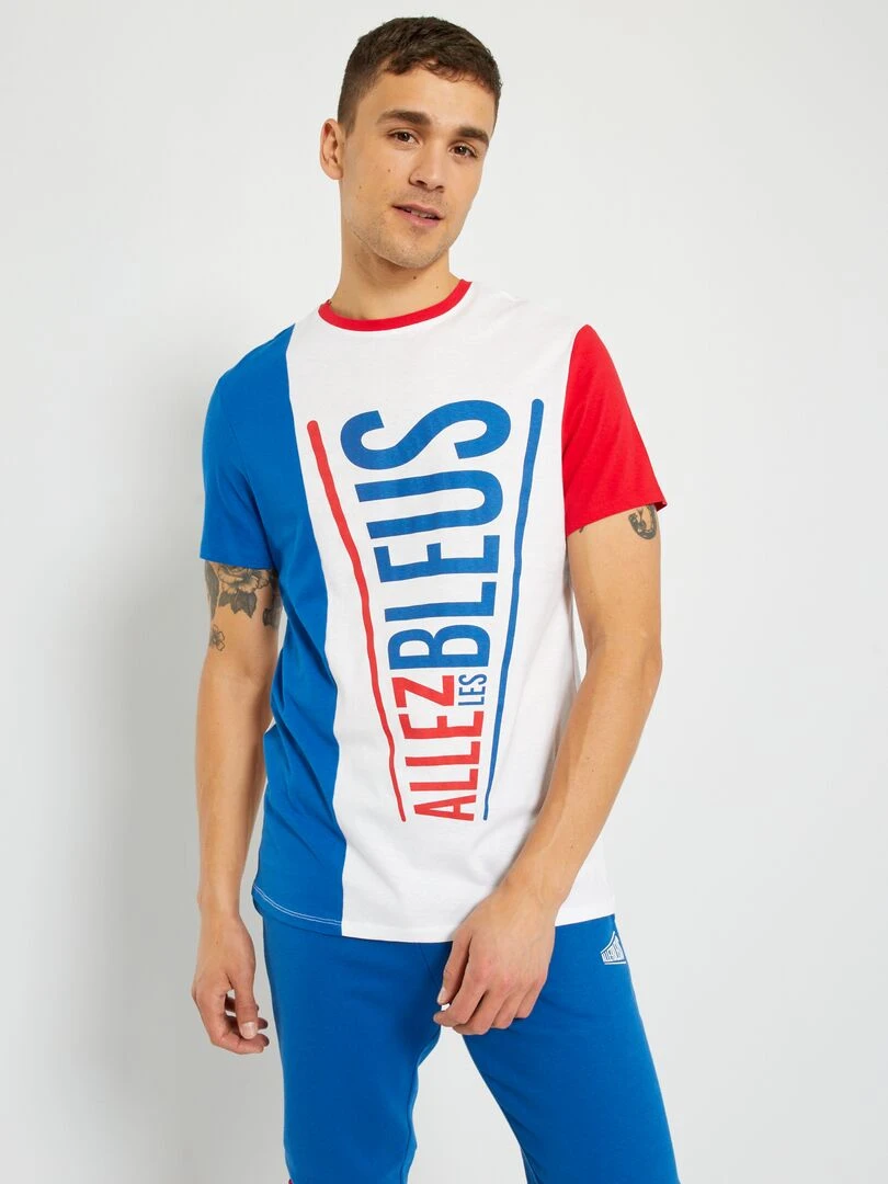 T shirt 'Allez les bleus' Bleu/blanc/rouge