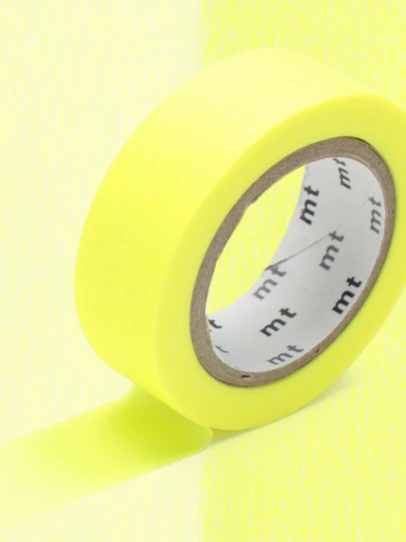 Masking tape unicolore   Jaune fluo   1 5 cm x 7 m   N/A