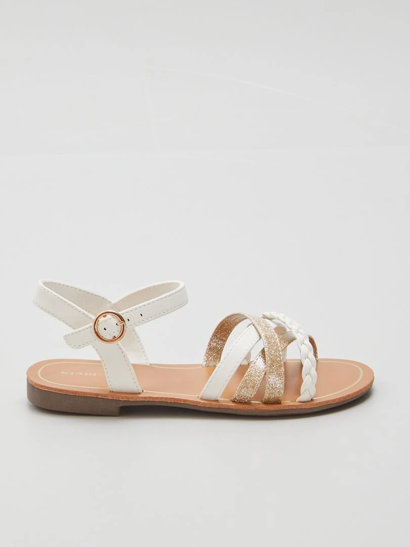 Sandales à multiples brides fantaisies blanc