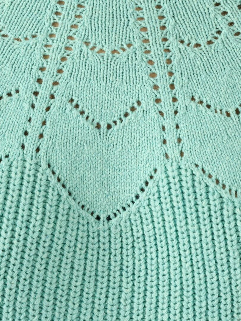 Pull détails ajourés   Damart   Vert anis