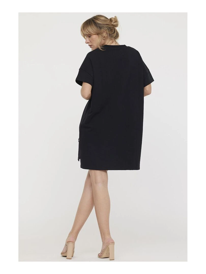 Lee Cooper   Robe manches courtes coton  LOLIK   Noir