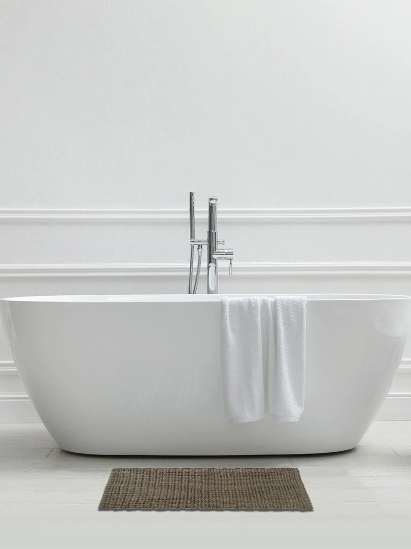 Guy Levasseur Tapis de bain en polycoton uni kaki Vert kaki