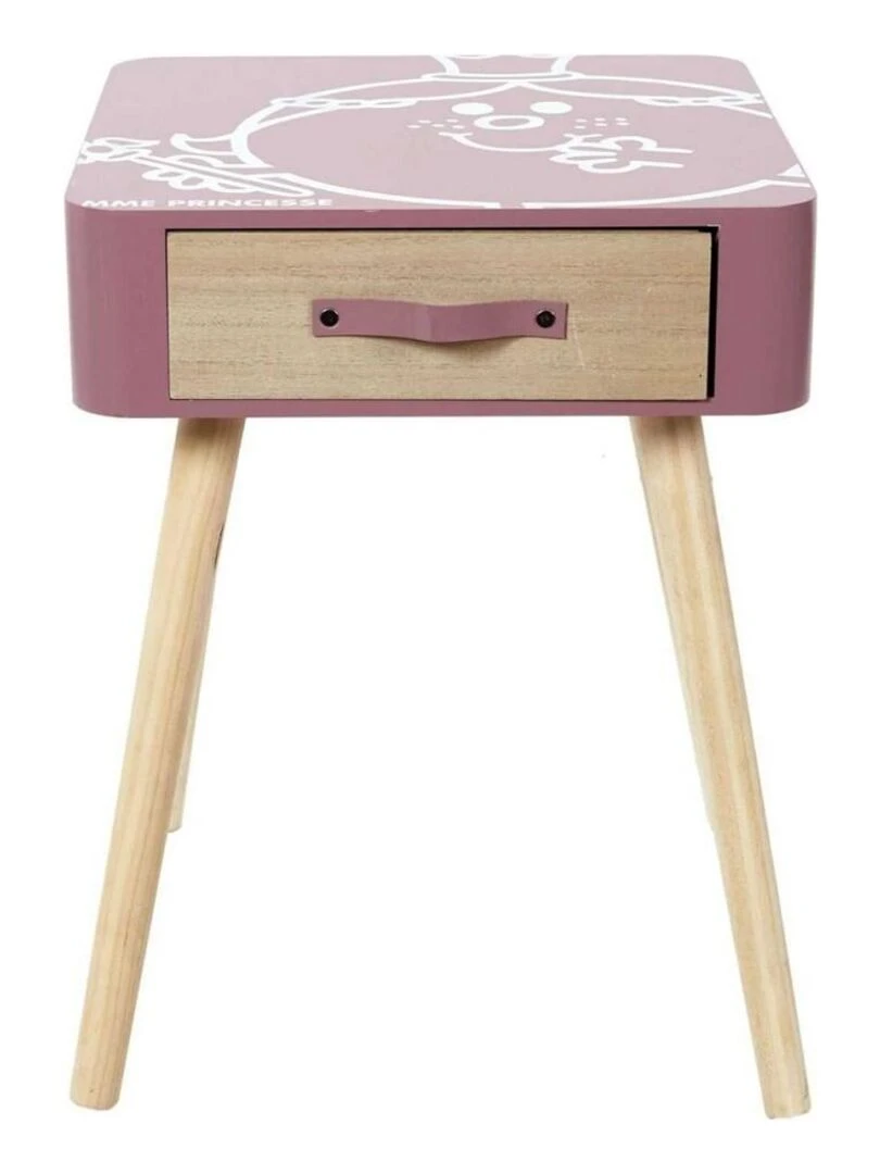 Table de chevet 1 tiroir Madame Princesse   Rose