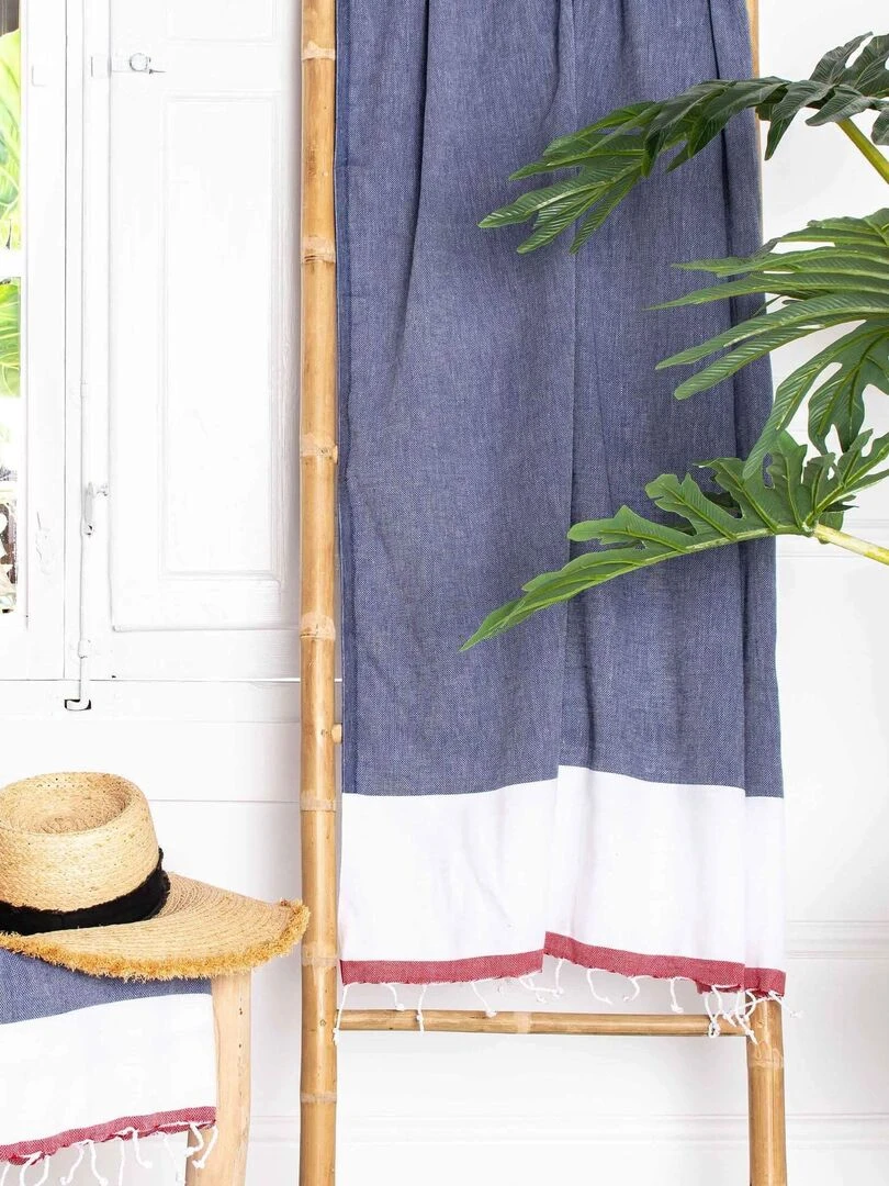 Serviette hammam My jeans "Happyfriday" Bleu