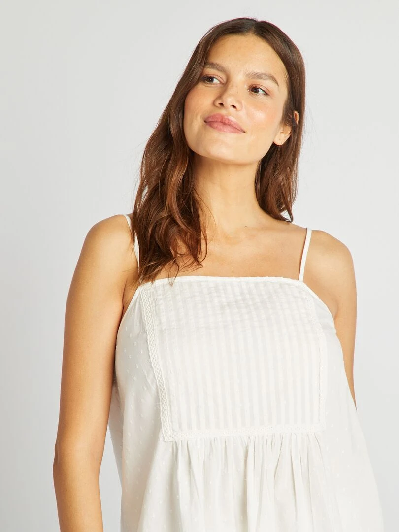 Pyjama débardeur + short 2 pièces blanc