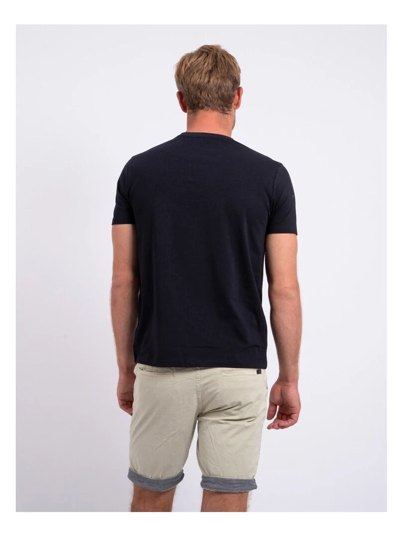 T shirt col rond pur coton NEROTEN Noir