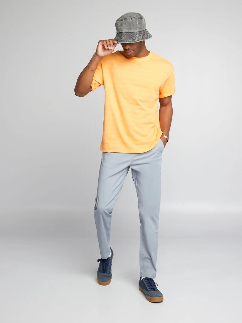 Pantalon chino à ceinture élastiquée Bleu gris