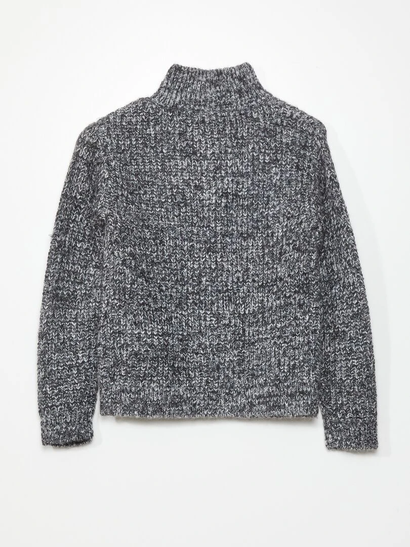 Pull en maille à col camionneur   Gris