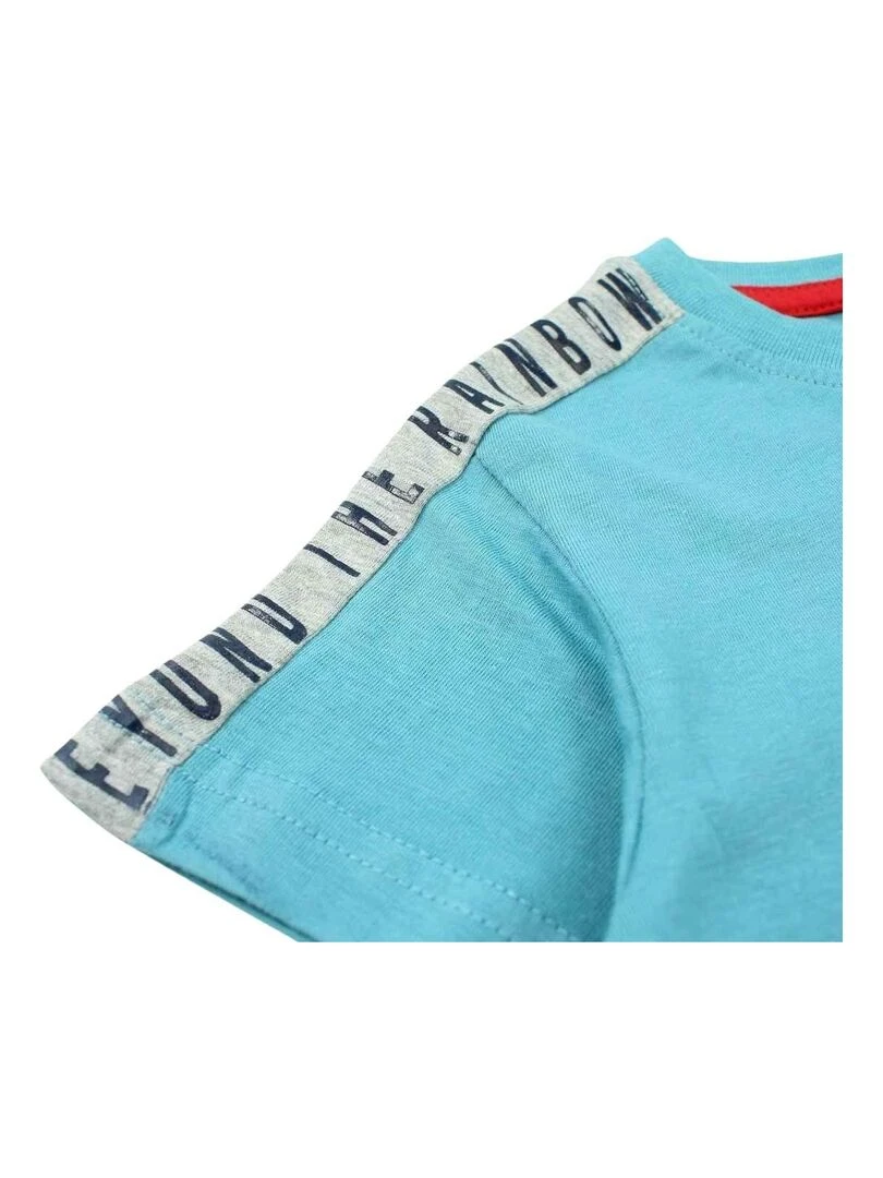Nasa   T shirt garçon imprimé logo en coton   Bleu