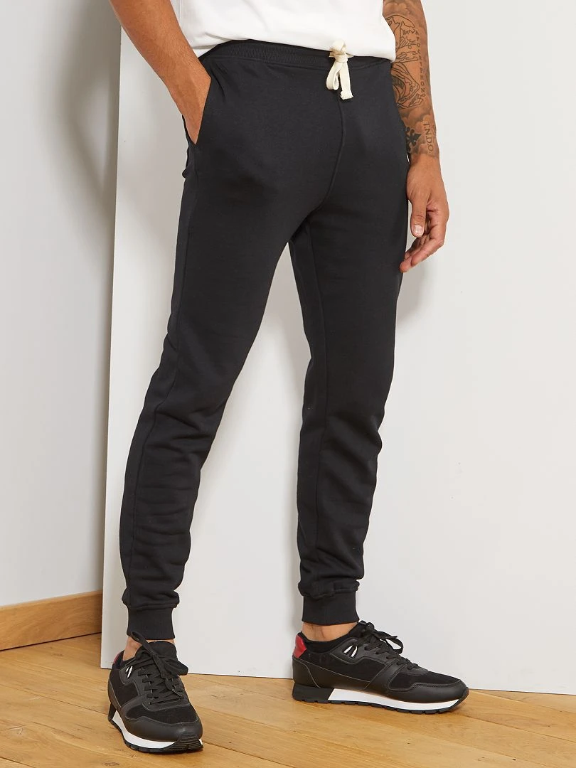 Pantalon uni en molleton   noir