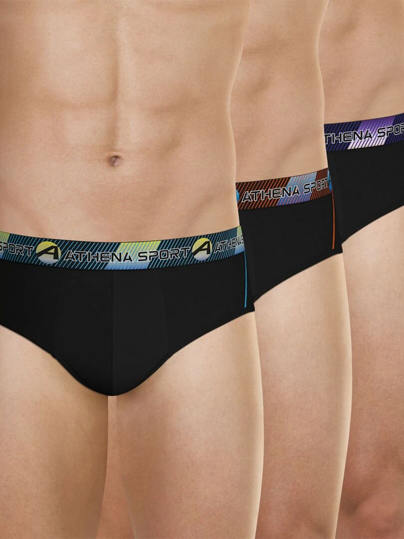 Lot de 3 slips homme Training Noir