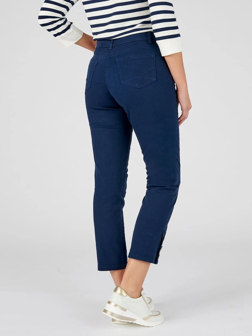 Pantalon 7/8ème boutons bas de jambes   Damart   Bleu marine