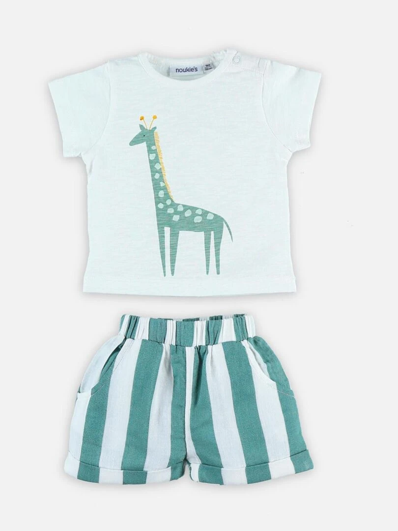 Set t shirt et short en coton   Noukie's   Vert