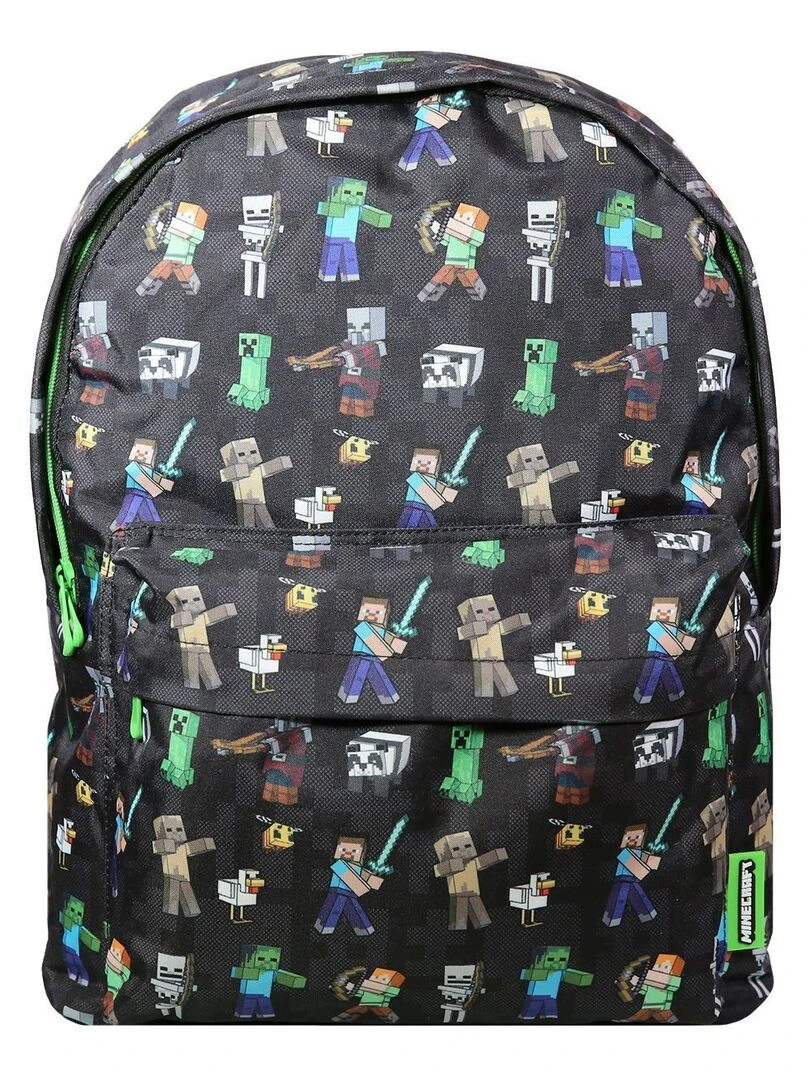 Sac à dos 1 compartiment Minecraft Jeu Vidéo Noir Bagtrotter Noir