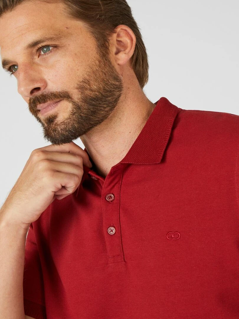 Polo maille piquée toucher frais Climatyl Damart Rouge