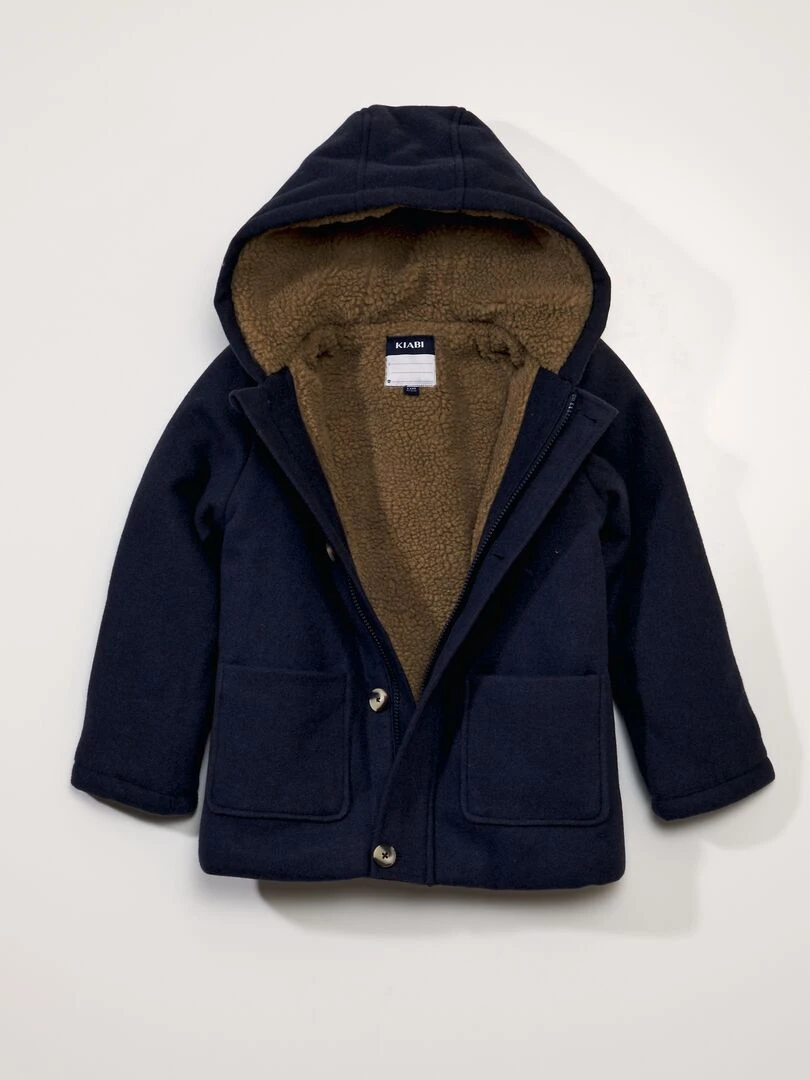Duffle coat effet lainage   Bleu