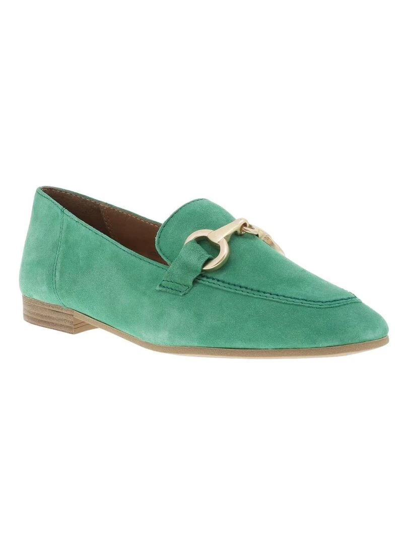 TAMARIS   Mocassins cuir talon plat   Vert