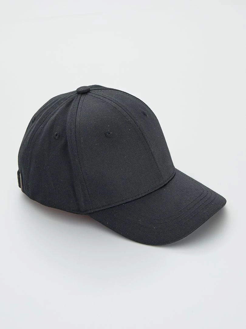 Casquette en toile unie noir