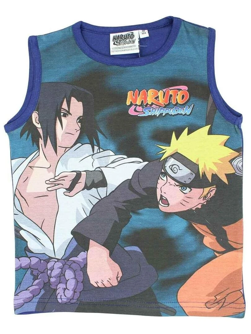 Disney T shirt garçon imprimé Naruto en coton Bleu marine