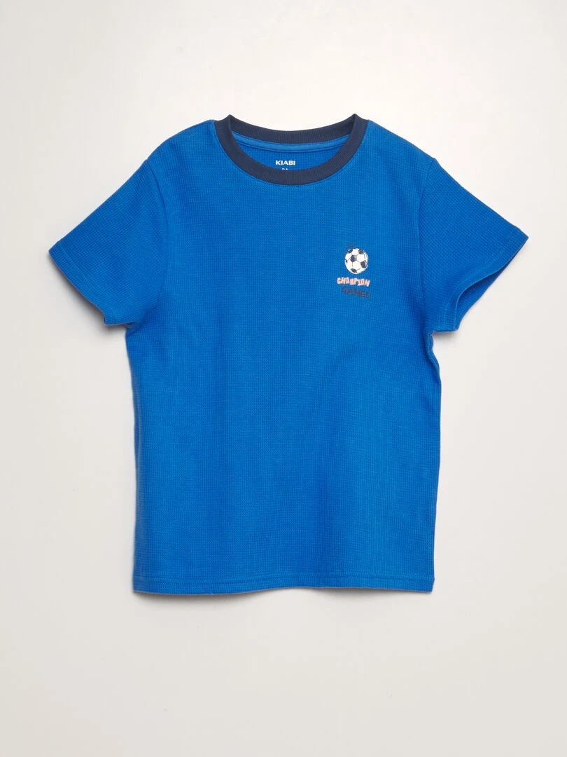 Ensemble pyjama en nid d'abeilles   2 pièces   Bleu