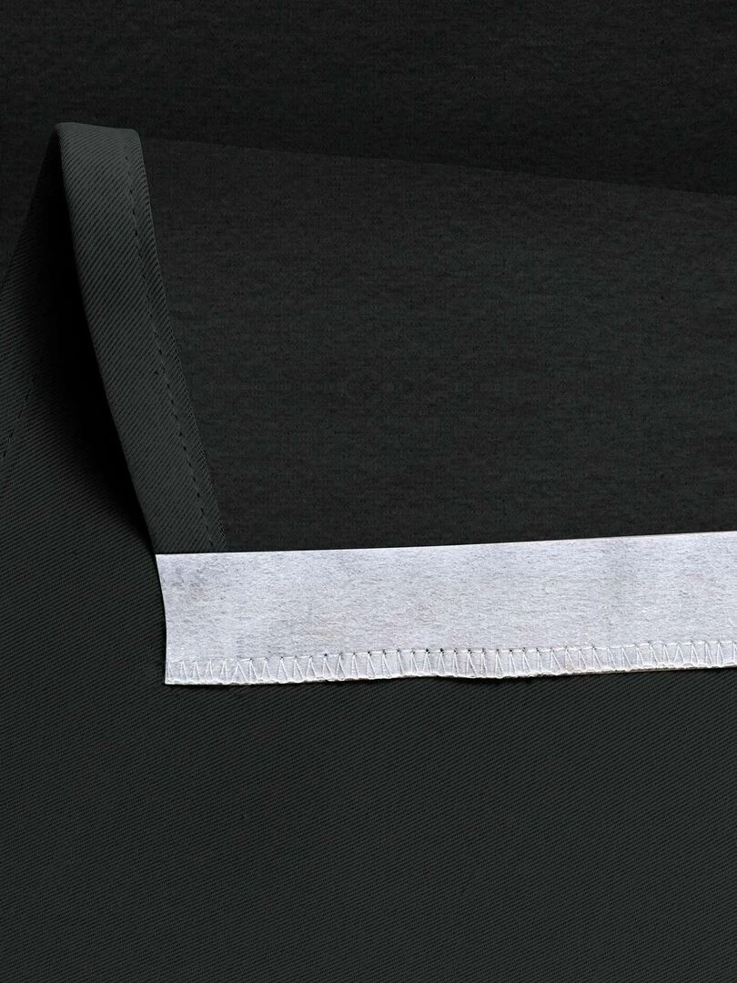 Rideau thermique doublé en flanelle gris anthracite