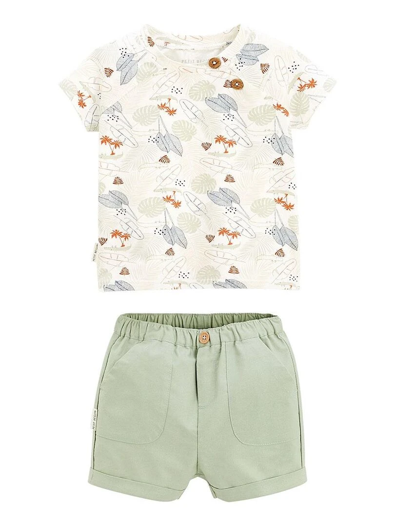 Ensemble enfant t shirt et short Sian Kaki