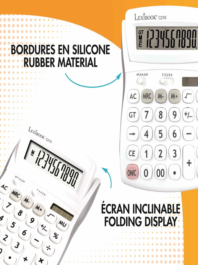 Calculatrice De Bureau 10 Chiffres Avec Écran À Angle Ajustable Et Finition Rubber   N/A