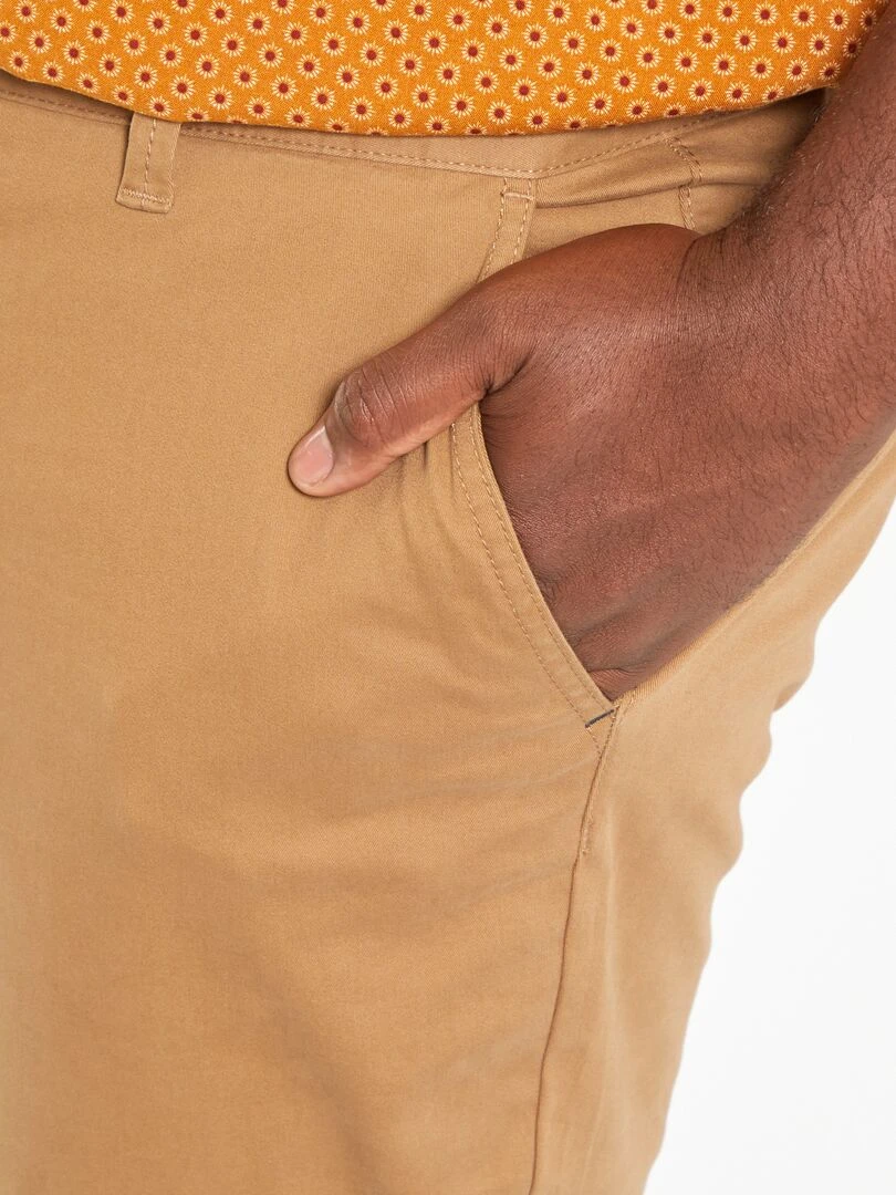 Chino slim en coton stretch   L30   marron