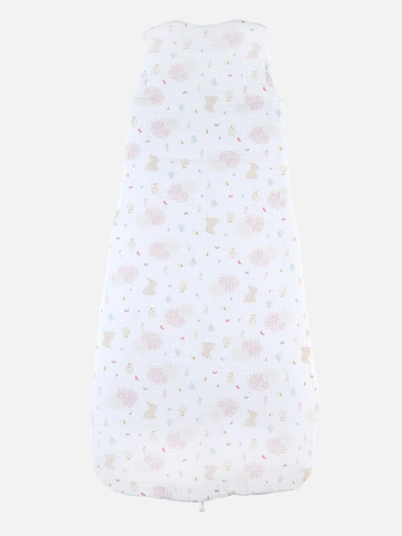 Gigoteuse 100 cm mousseline de coton BIO ouatinée    Blanc