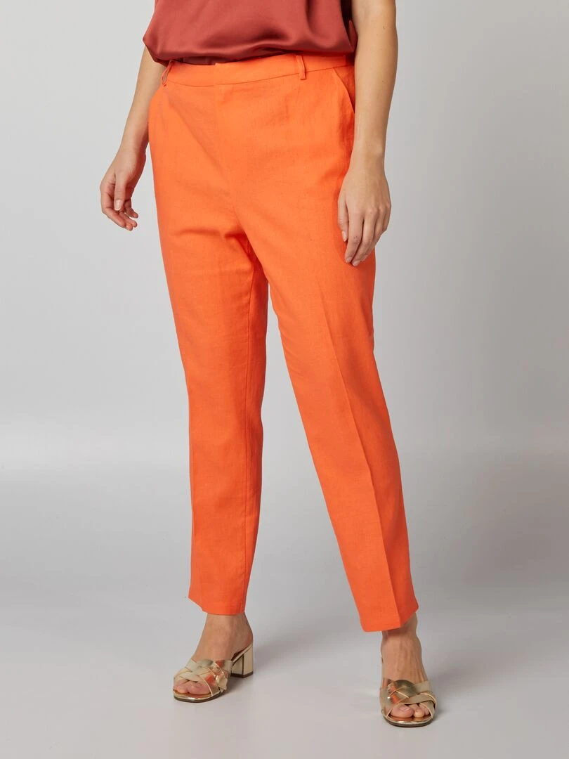 Pantalon skinny avec lin Orange