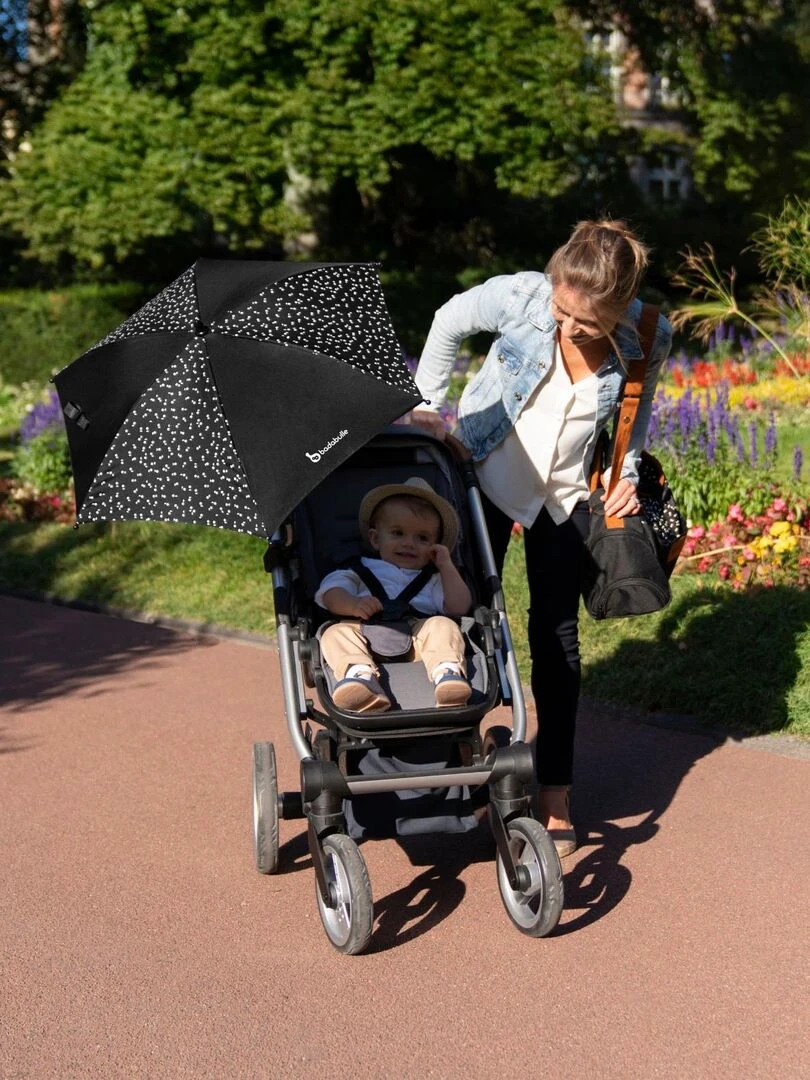 Ombrelle Universelle Anti UV 50+ pour Poussette 'Badabulle' Noir