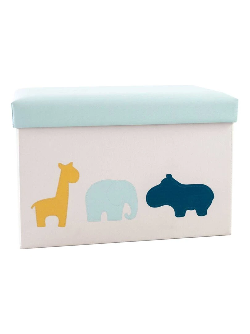 Coffre à jouets en tissu et pouf en tissu Zanimo Bleu
