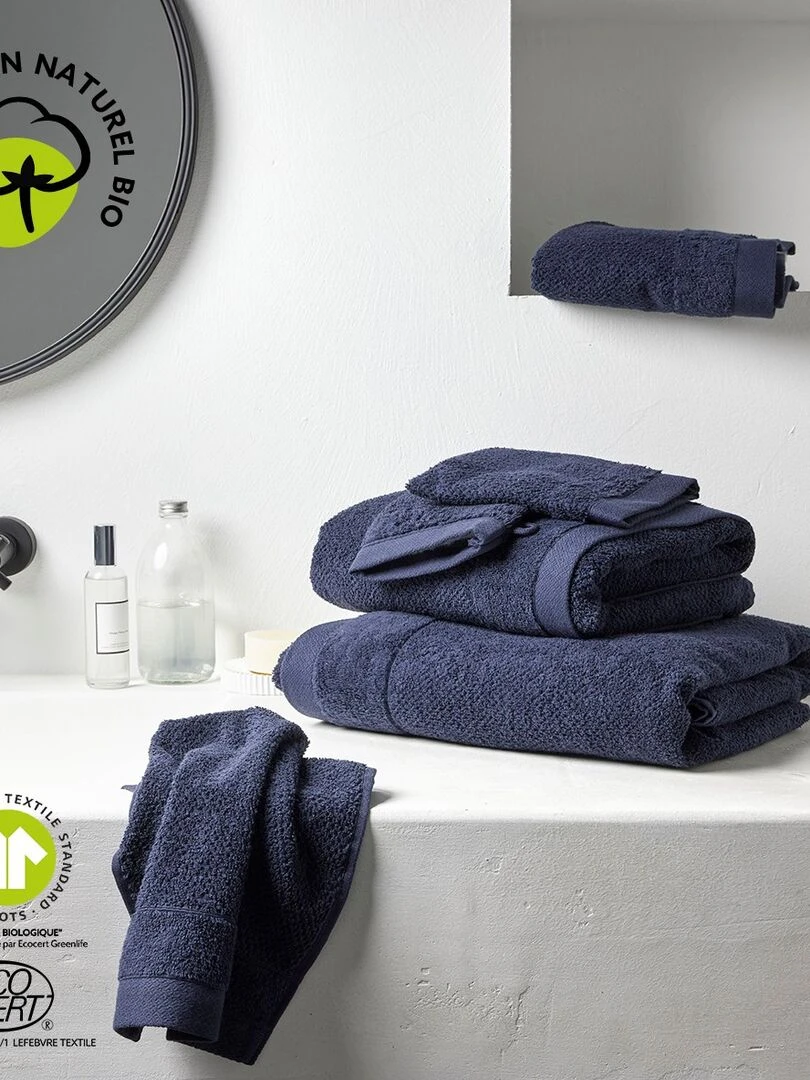 Serviette de bain uni 'BIO ORGANIC' 'TODAY'   Bleu marine