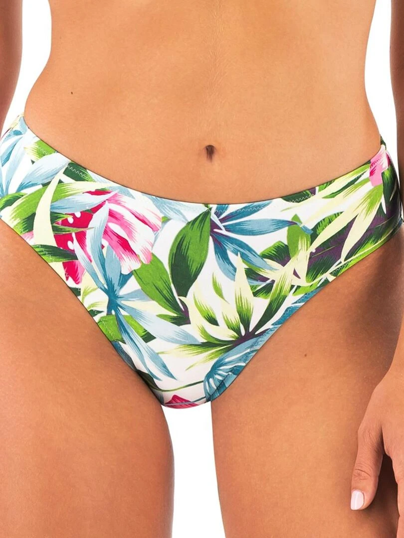 Bas de maillot imprimé tropical Langkawi Blanc