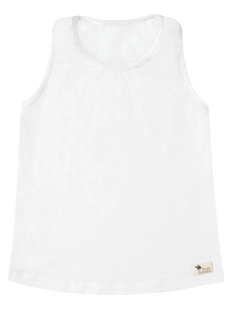 T shirt Blanc Été Fille  Dos Nageur  MARCEL   'LA FAUTE A VOLTAIRE'   Blanc