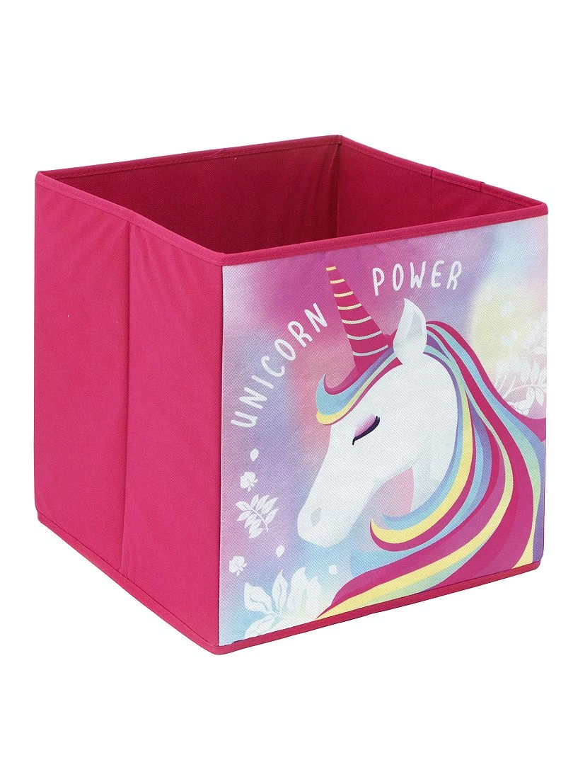 Panier de rangement 'licorne' rose