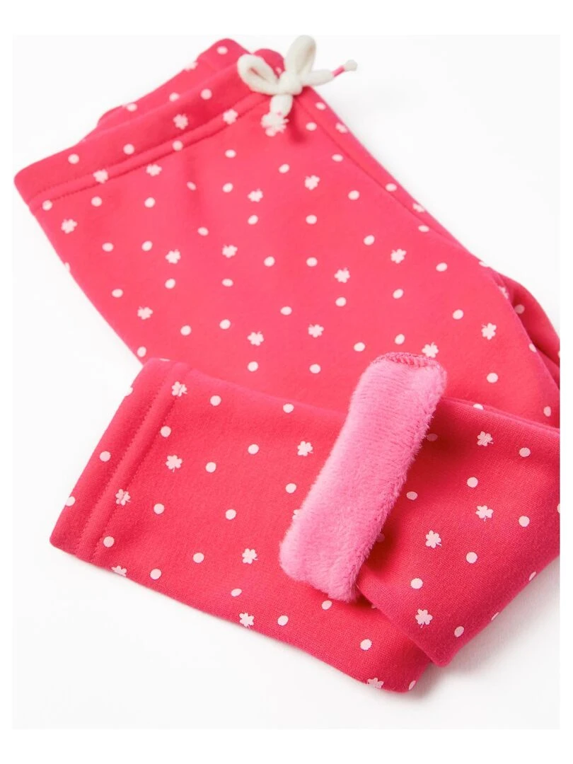 Legging Effet Thermique Bébé Fille 'Trèfle'   READY PLAYER   Rose foncé