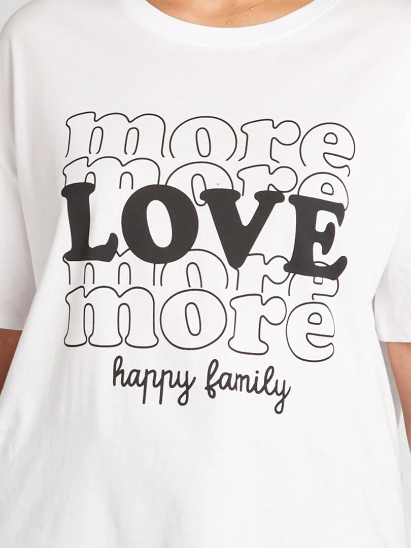 T shirt 'famille' manches courtes   Blanc 'love'