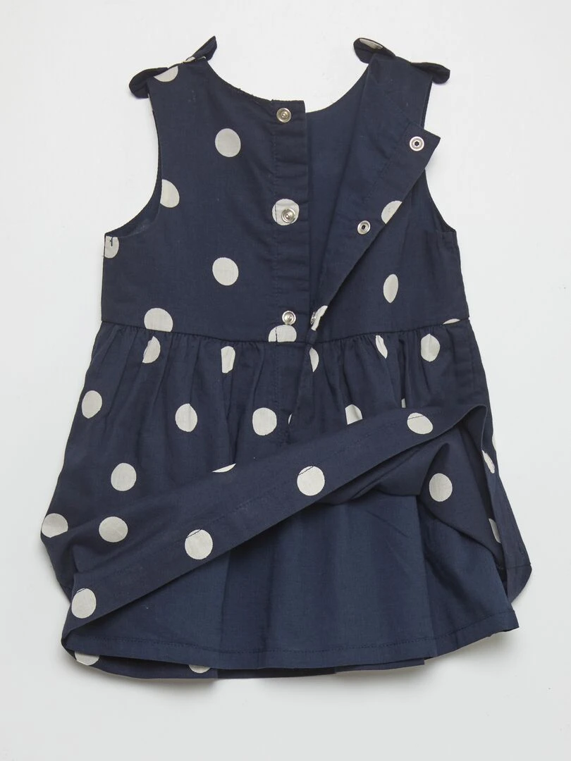 Robe sans manches à motif   Bleu