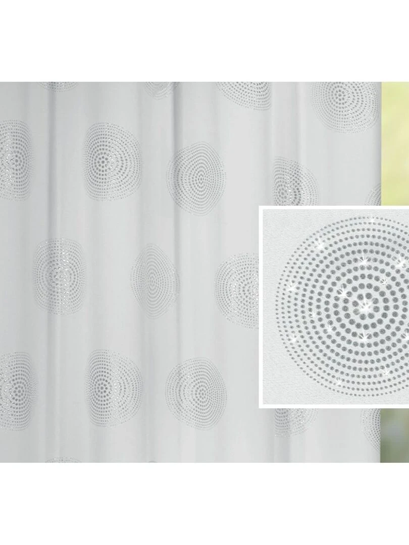 Voilage brodé à motifs lurex   Blanc