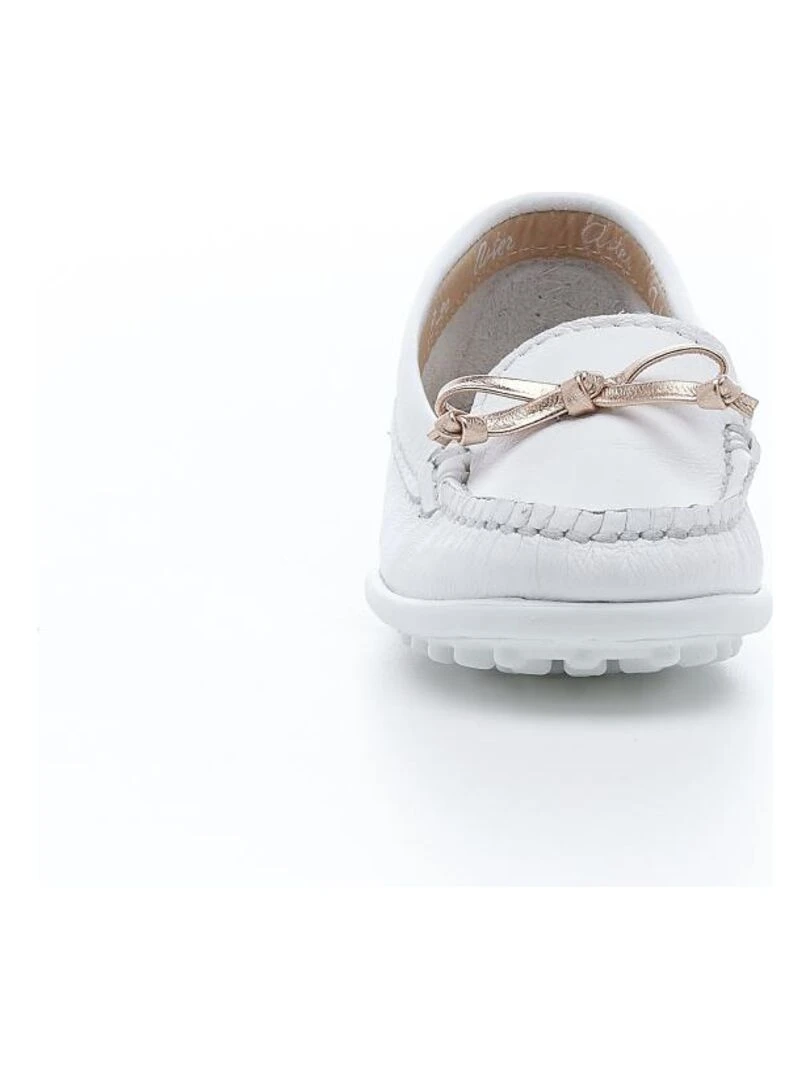 Bateau Cuir Mokine   Blanc