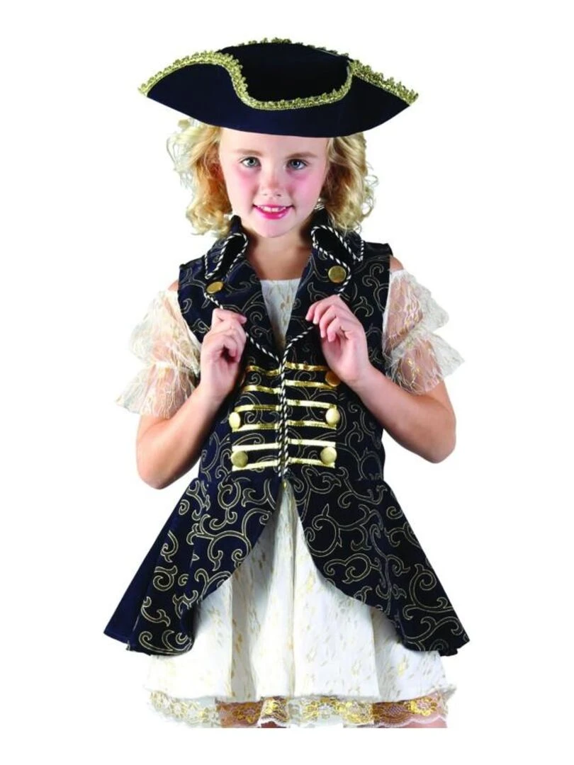 Déguisement Pirate de haute mer luxe fille enfant Noir Noir