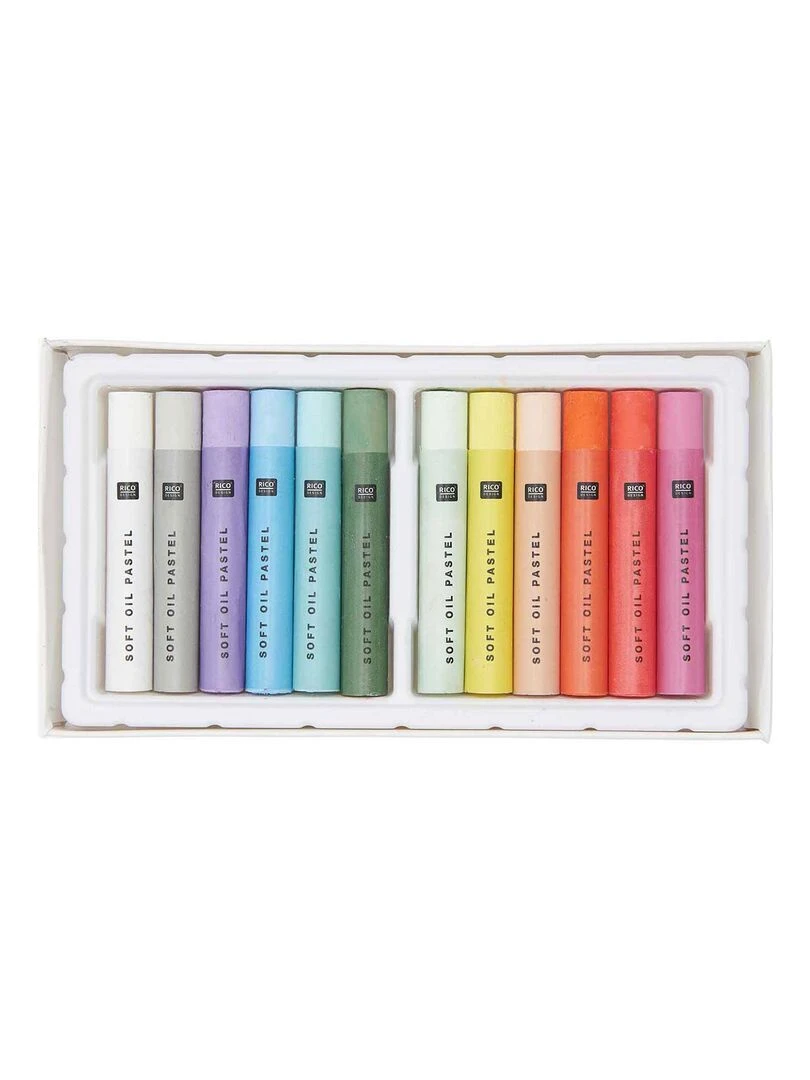 Pastels à l'huile 12 couleurs pastel et fluo   N/A