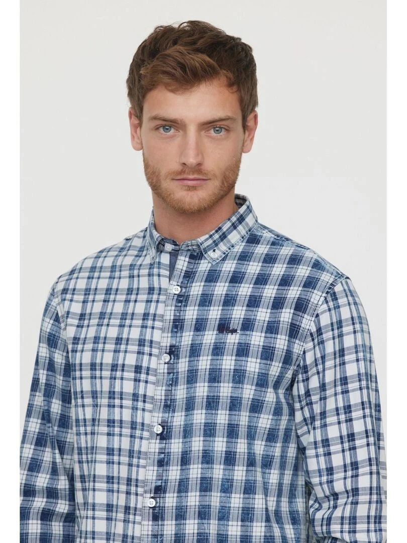 Lee Cooper   Chemise manches longues coton comfort DALOG   Bleu marine