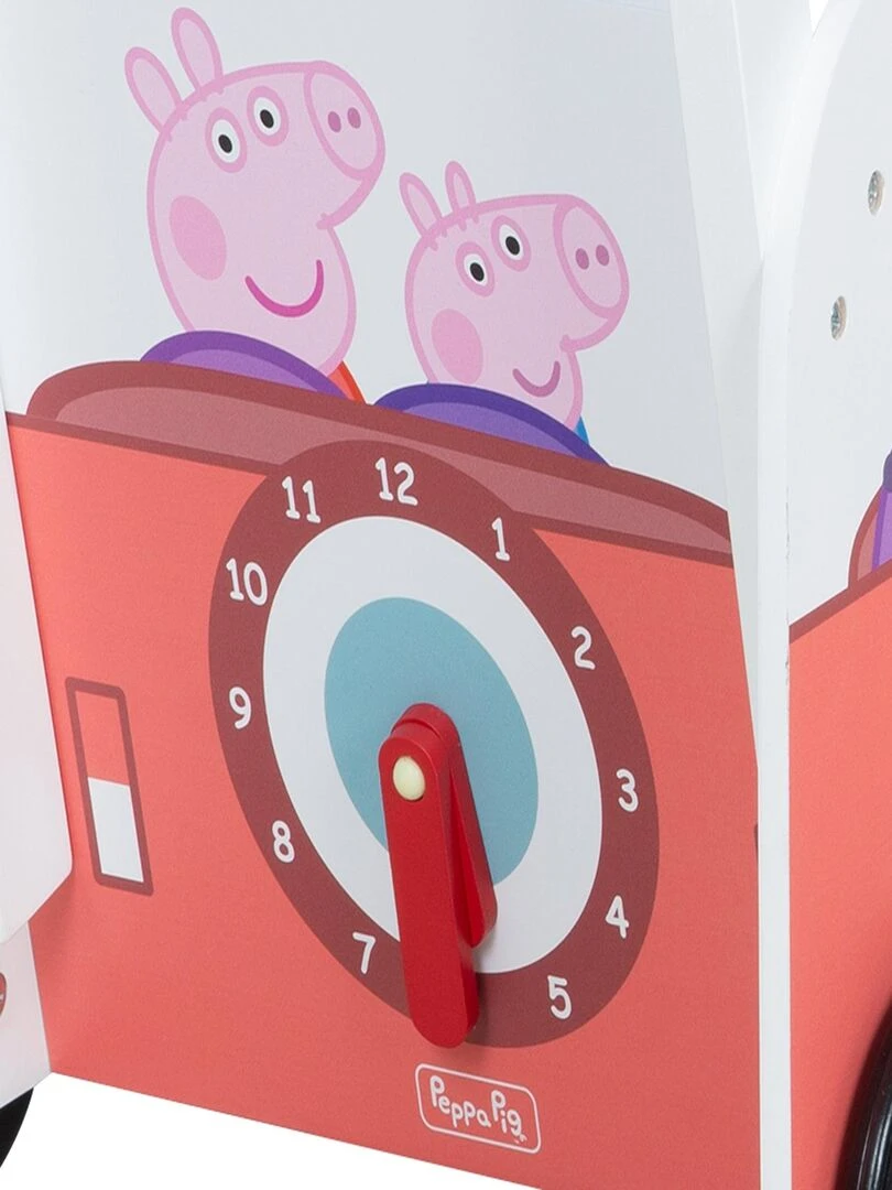 ROBA Chariot Enfant en Forme de Bus 'Peppa Pig'   Abaque et Éléments à Tourner   Rose   Motif Cochon   Blanc Rose
